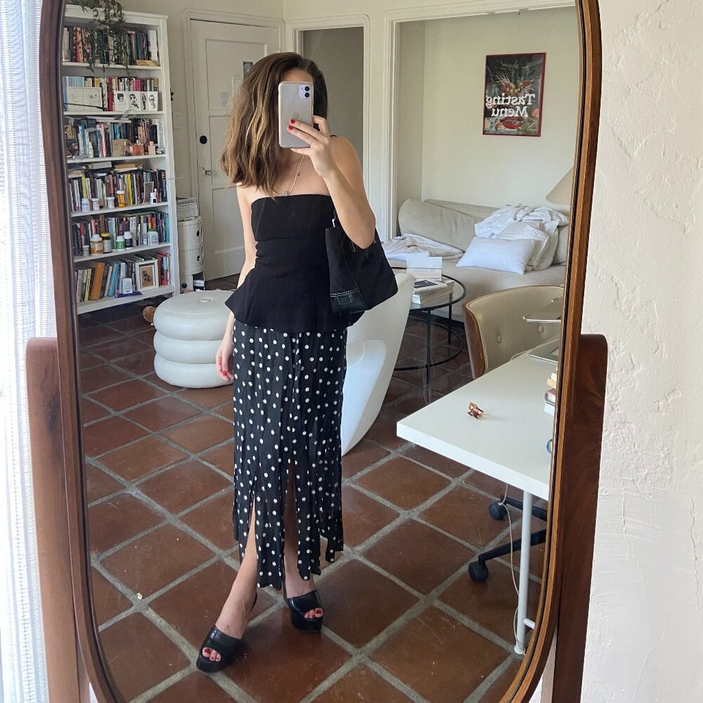 RIXO London Silk Midi Skirt XS